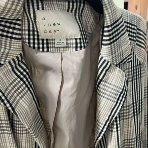 Plaid print long jacket